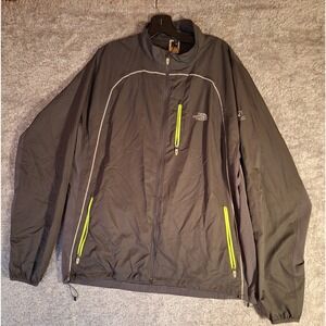 The North Face Flight Series Gray Neon Windbreaker Running Jacket Mens Large